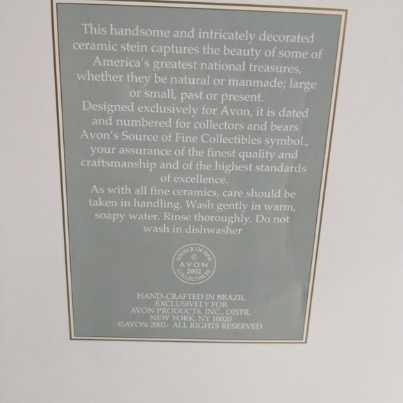 2002 America The Beautiful Collectable Stein w/ Original Box - Picture 3 of 12